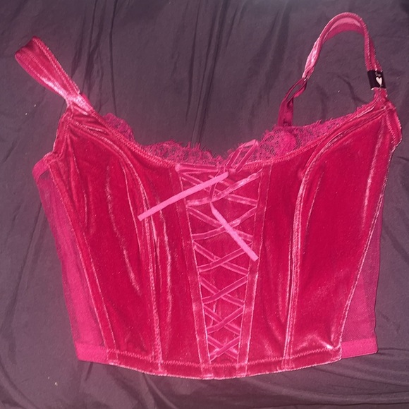 PINK x LoveShackFancy Unlined Lace-Up Corset Top - Picture 14 of 16
